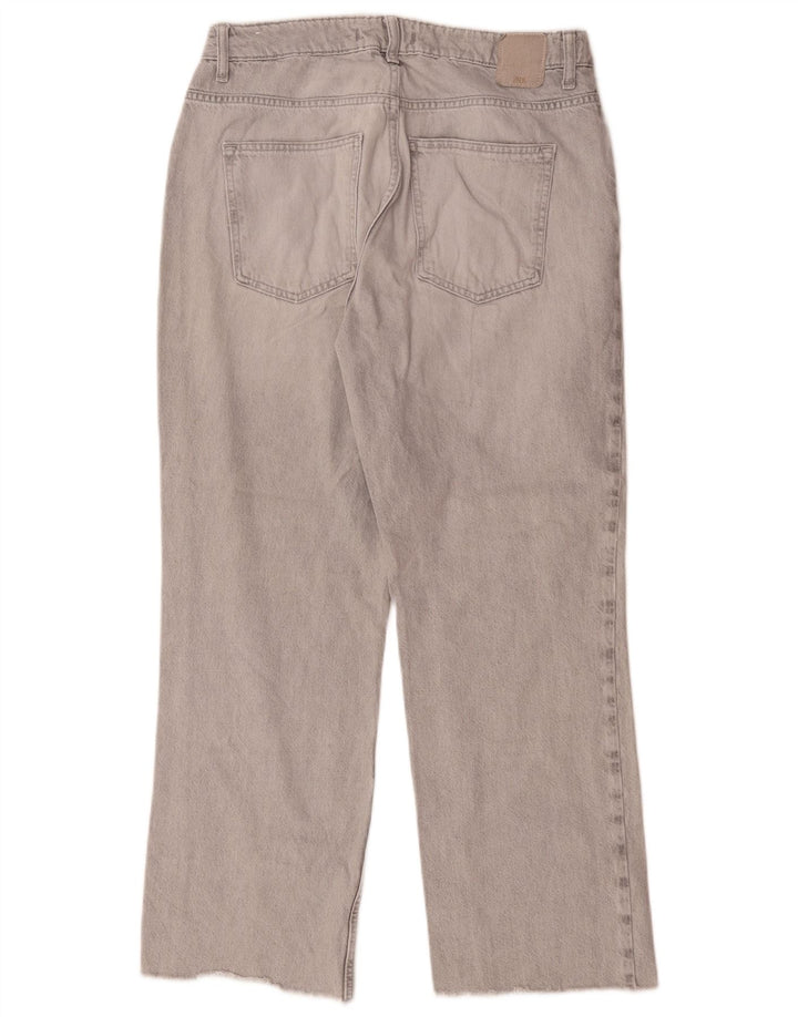 Zara Dame Straight Jeans EU 42 Large W32 L28 Grå Bomuld