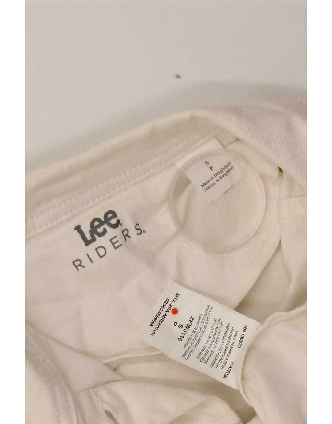 Lee Womens Riders Denimjakke UK 10 Small White Bomuld