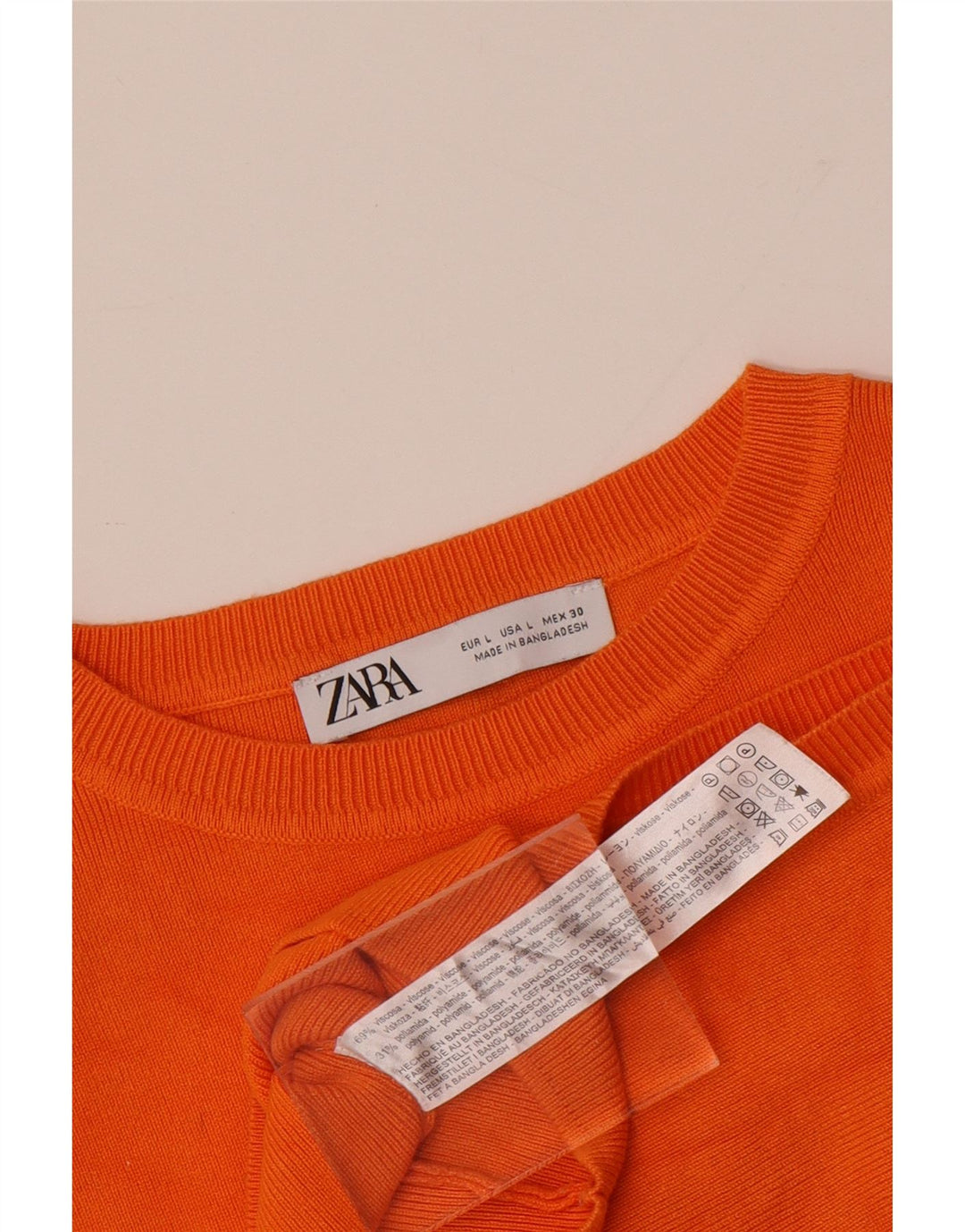 ZARA Womens Crop Vest Top UK 14 Large Orange Viscose