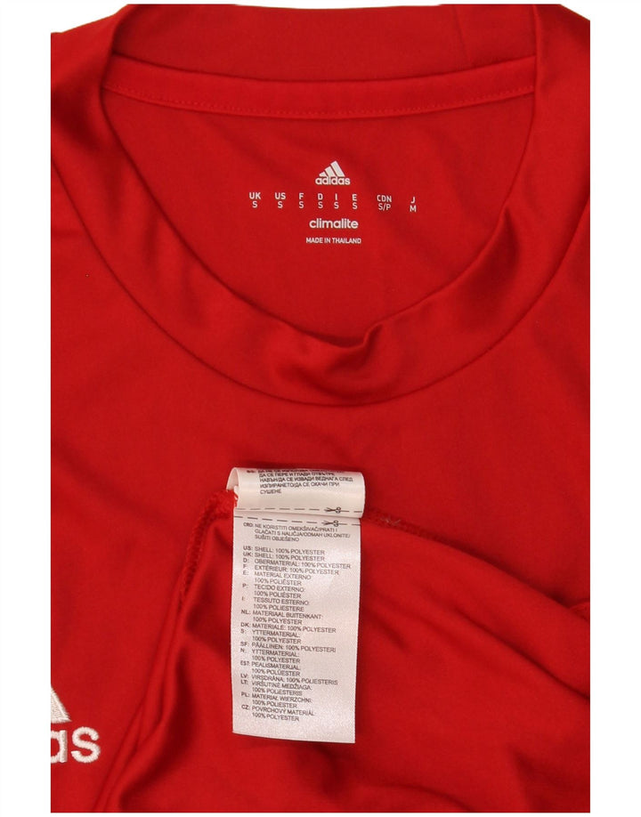 Adidas Herre Climalite T-Shirt Top Lille Rød Polyester