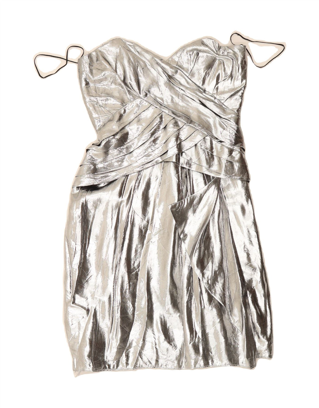 AFTER FIVE Womens Strapless Dress UK 10 Small Silver Vintage After Five and Second-Hand After Five from Messina Hembry 