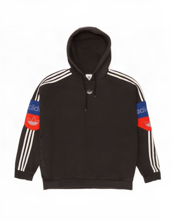Adidas Grafisk hættetrøje til mænd Medium Sort Colourblock Bomuld