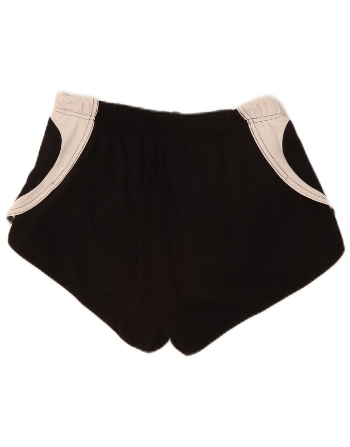 Asics Womens Graphic Sports Shorts UK 12 Medium Black Colourblock Polyester