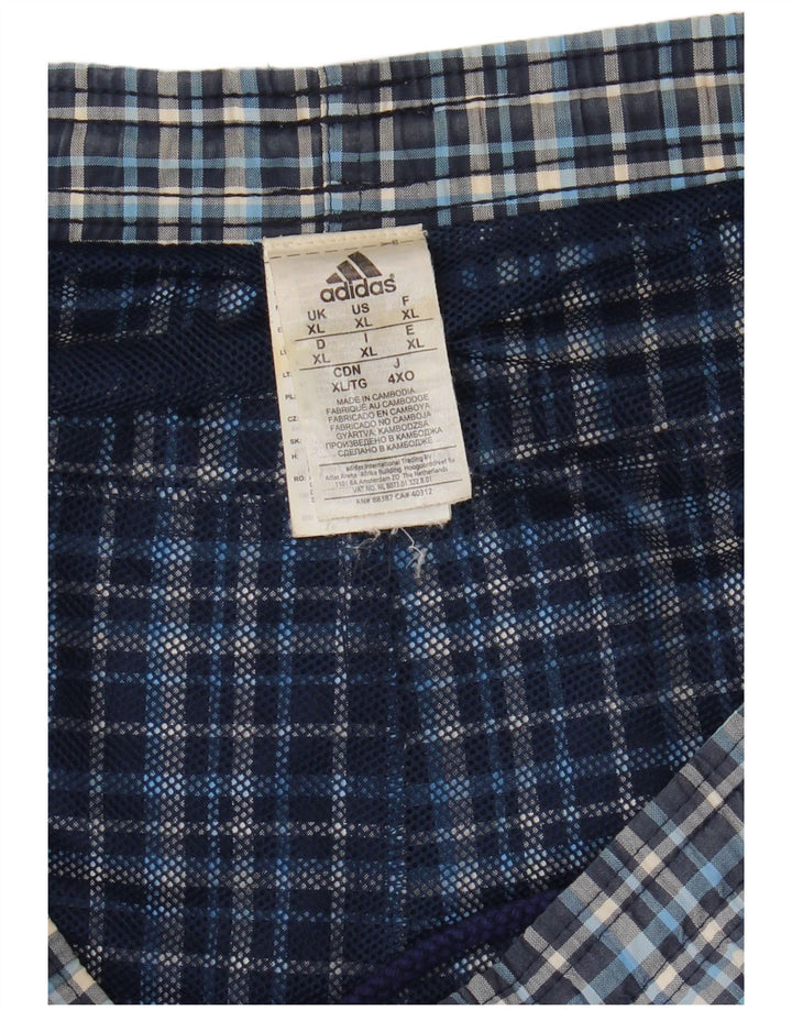 Adidas Badeshorts til mænd XL blå ternet polyester