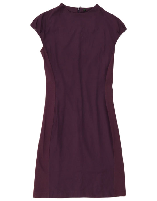 Benetton Womens Sheath Dress UK 12 Medium Purple Colourblock Polyester