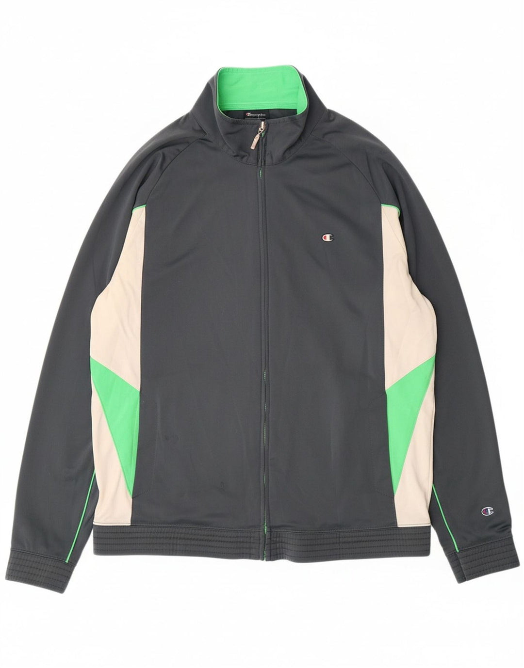CHAMPION Mens Tracksuit Top Jacket 2XL Grey Colourblock Polyester