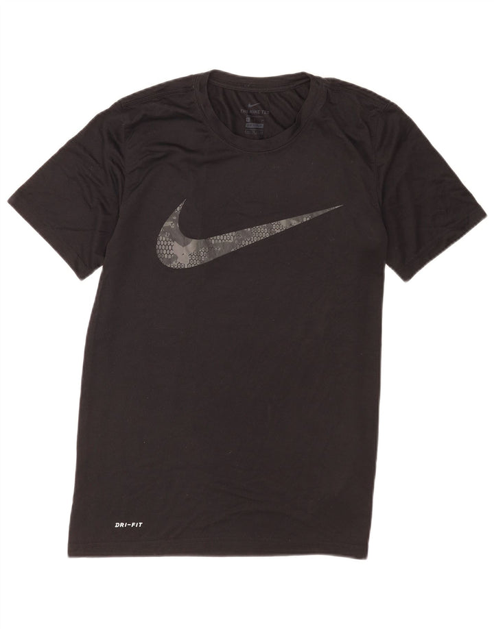 Nike Herre Dri Fit grafisk T-shirt top lille sort polyester