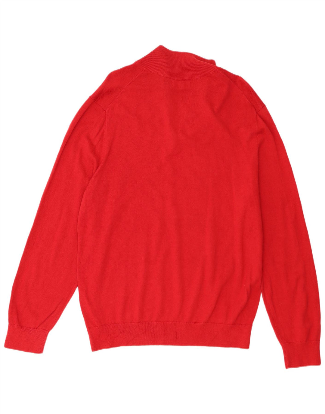 Nautica Herre Zip Neck Jumper Sweater Stor Rød Bomuld