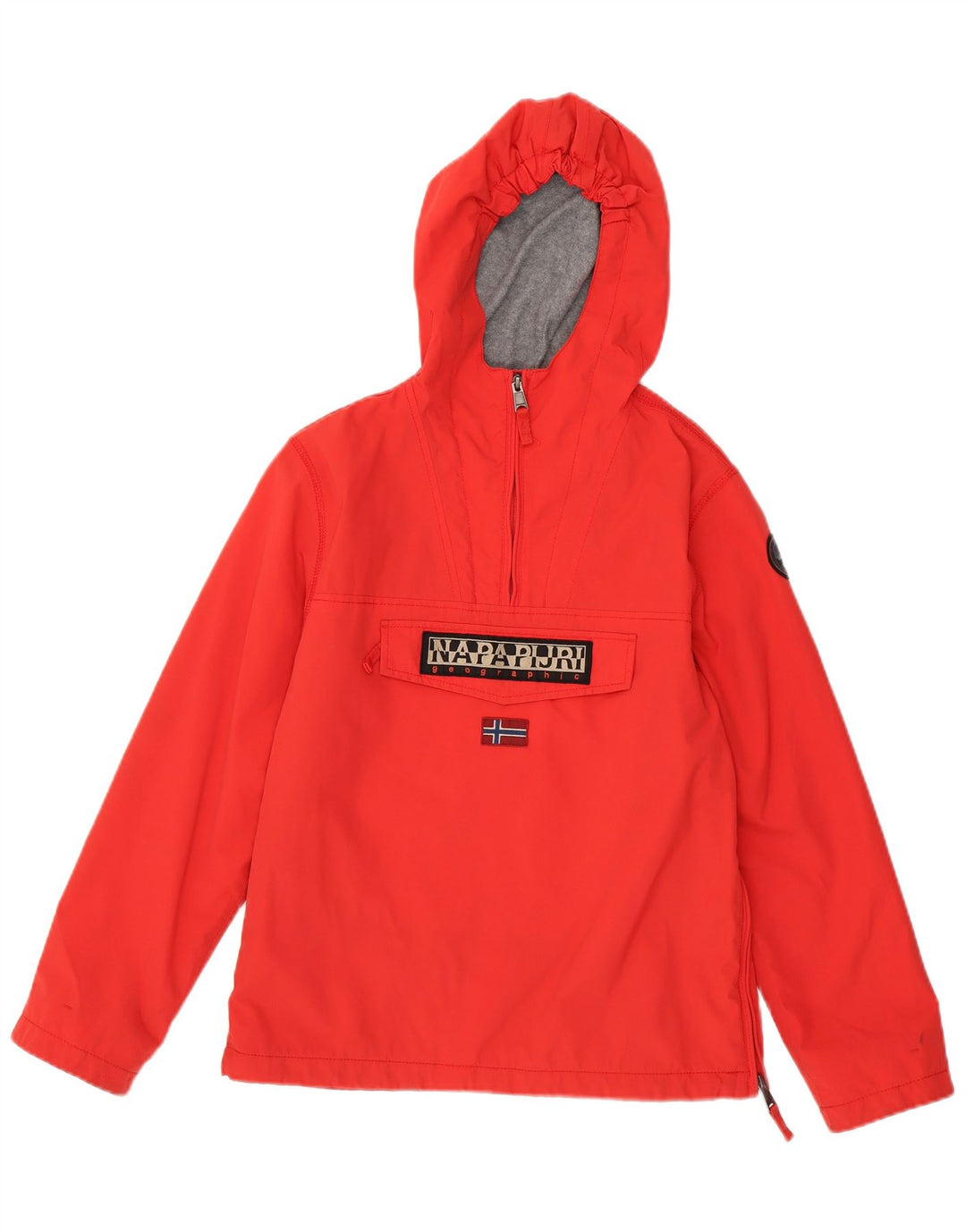 Napapijri Boys Geographic Graphic Anorak Jacket 13-14 Years Red Polyamide
