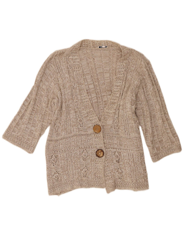 M&Co dame cardigantrøje med 3/4 ærmer UK 18/20 XL beige bomuld