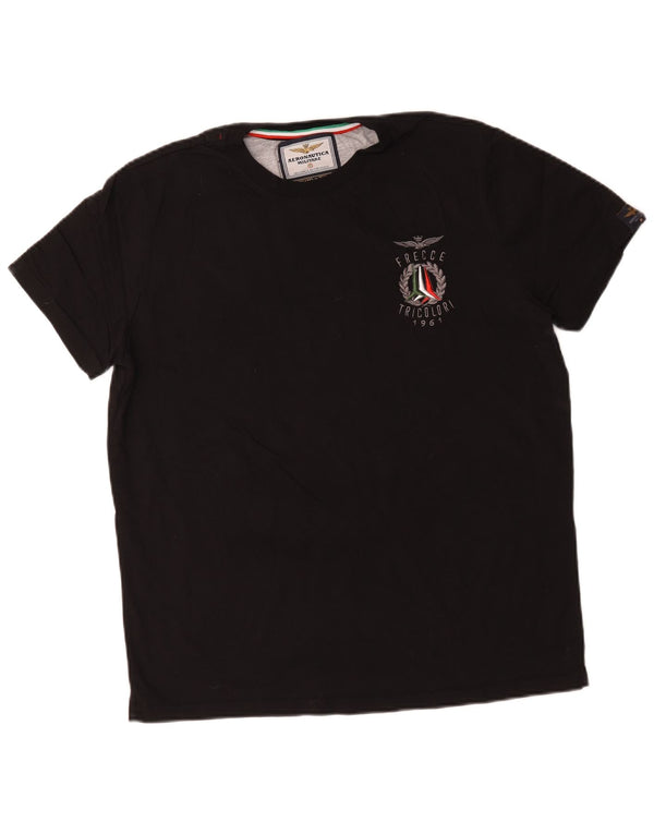 Aeronautica Militare Herre T-Shirt Top 2XL Sort Bomuld