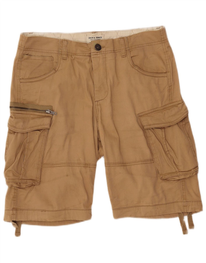 JACK & JONES Herre Cargo Shorts Små W32 Beige Bomuld