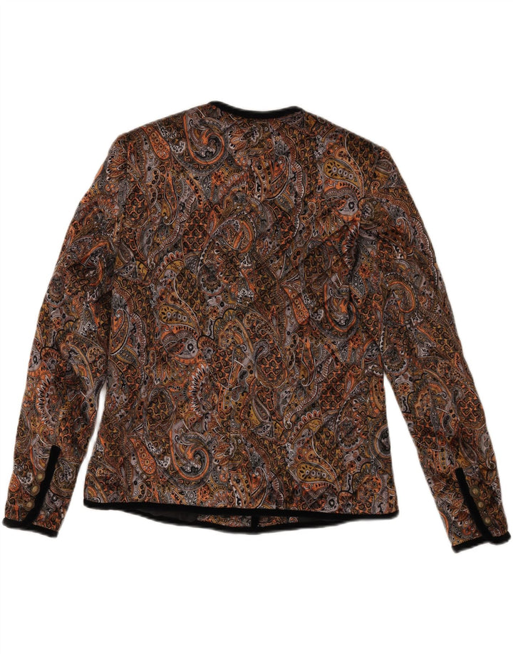 Vintage dame 5-knaps blazerjakke UK 12 Medium Brown Paisley