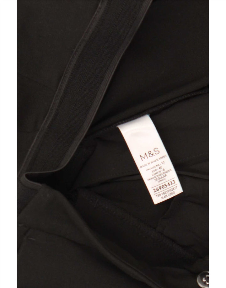 Marks & Spencer Dame Crop Casual Bukser UK 12 Medium W30 L24 Sort