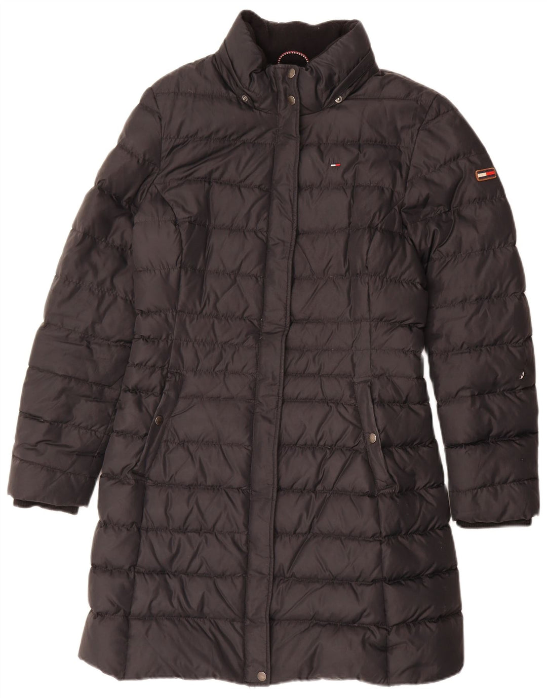 Tommy Hilfiger Dame Polstret Frakke UK 16 Large Black Polyester