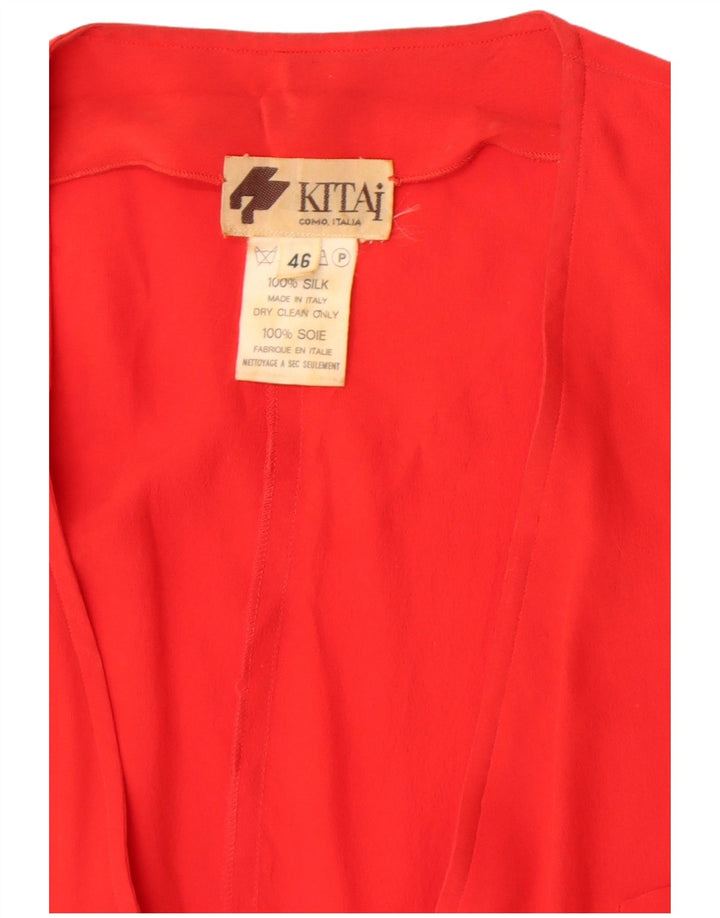 Vintage Dame 2 Button Blazer Jacket IT 46 Large Red Silk