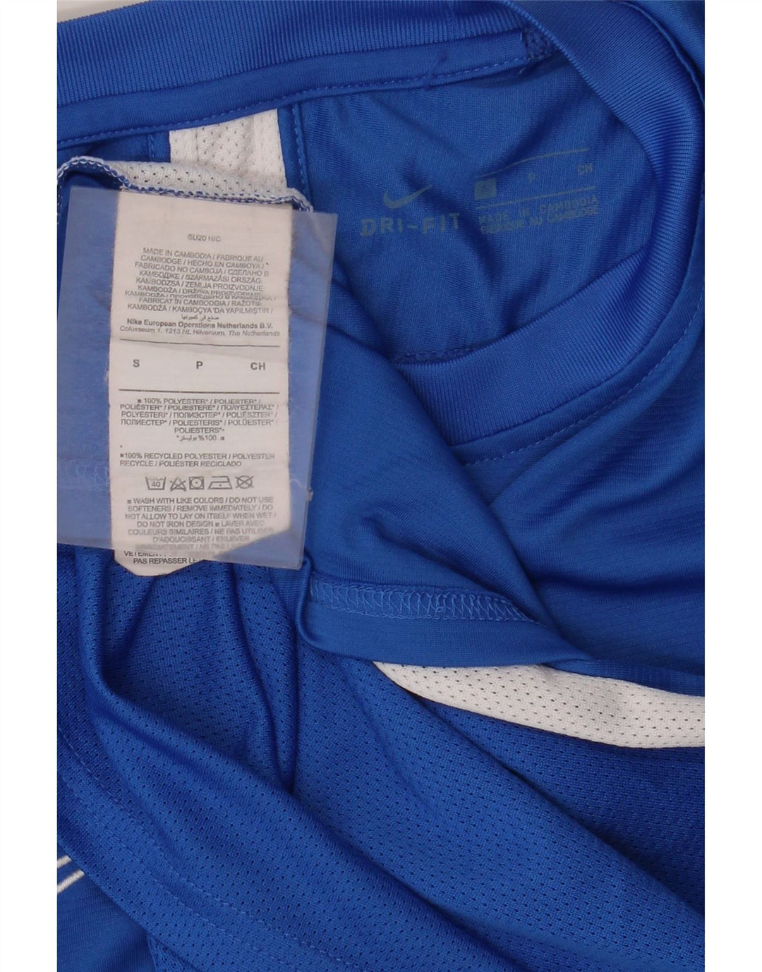 Nike Herre Dri Fit T-Shirt Top Lille Blå Colourblock Polyester