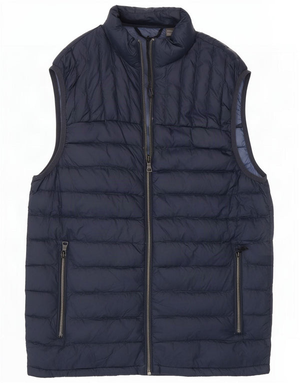 Marks & Spencer Herre Polstret Gilet UK 36 Small Navy Blue Polyamid