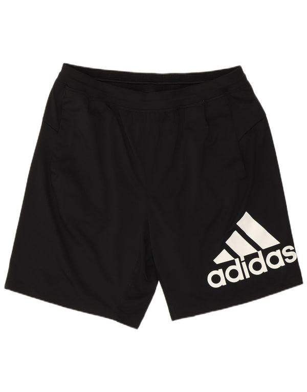 Adidas Herre Aeroready Graphic Sports Shorts Large Sort Polyester