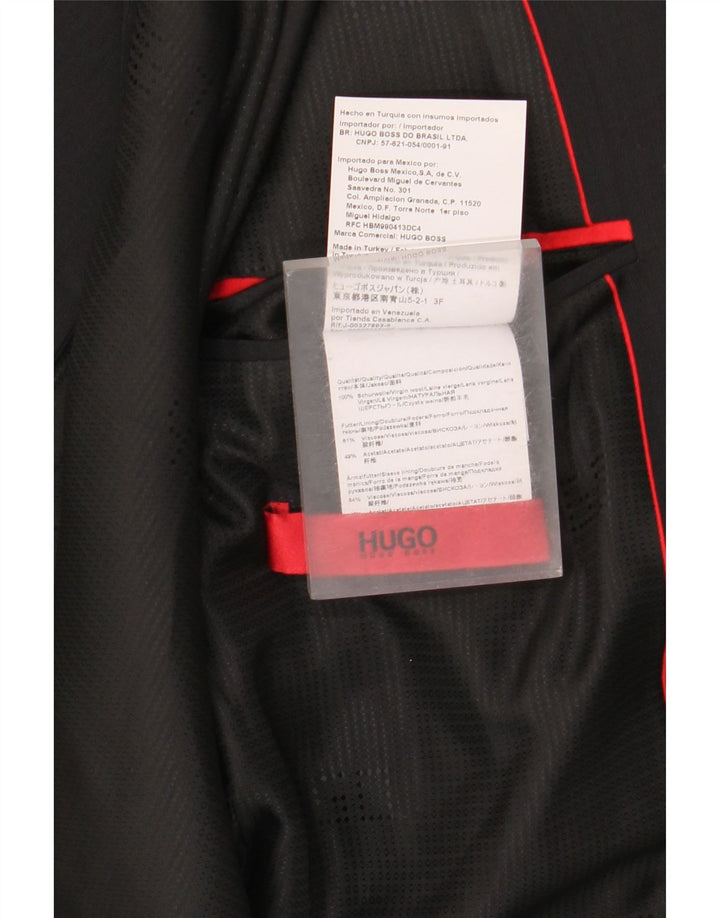 Hugo Boss Herre 2-knaps blazerjakke EU 46 Lille sort uld