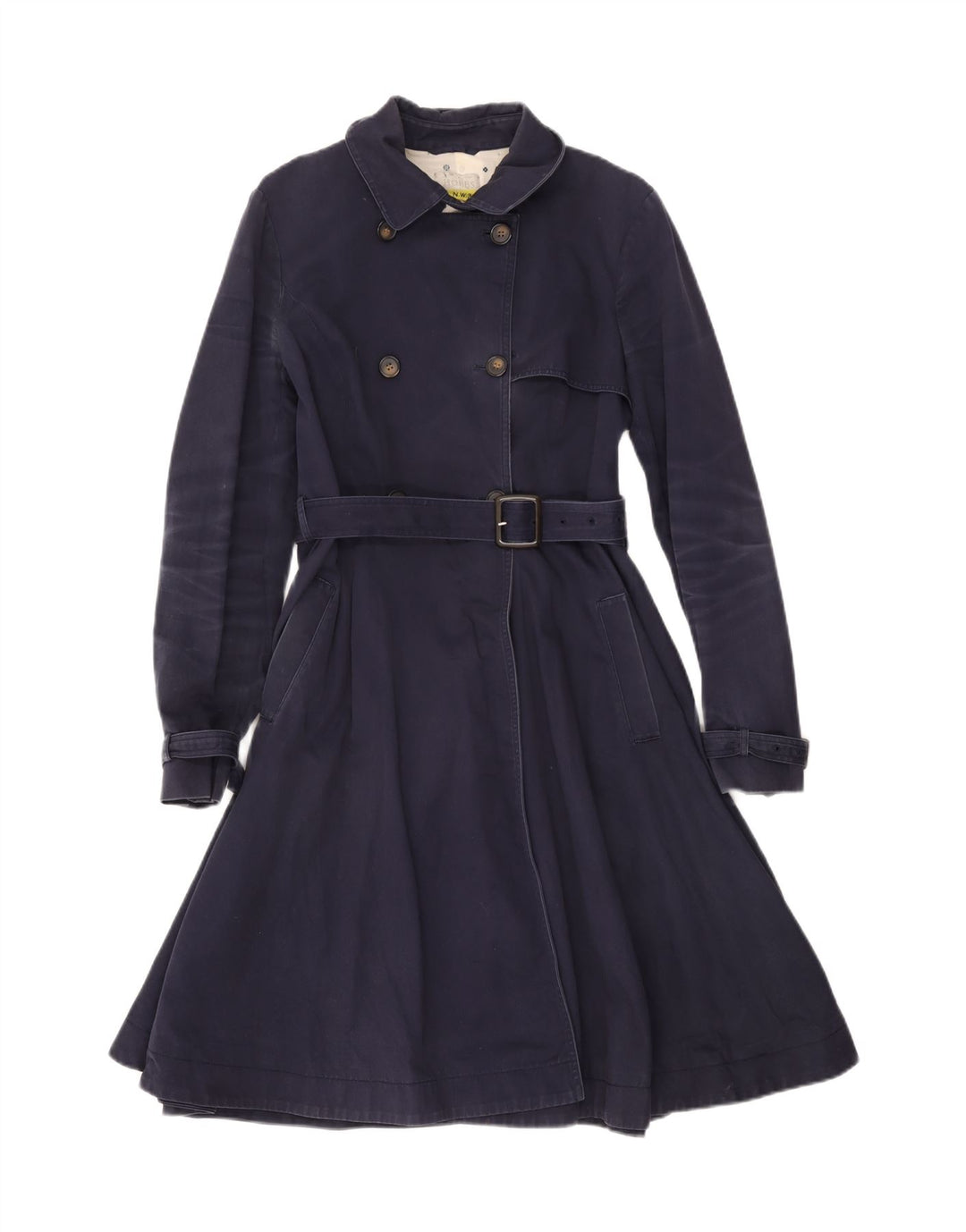 Hobbs Dame Trench Coat UK 12 Medium Navyblå Bomuld