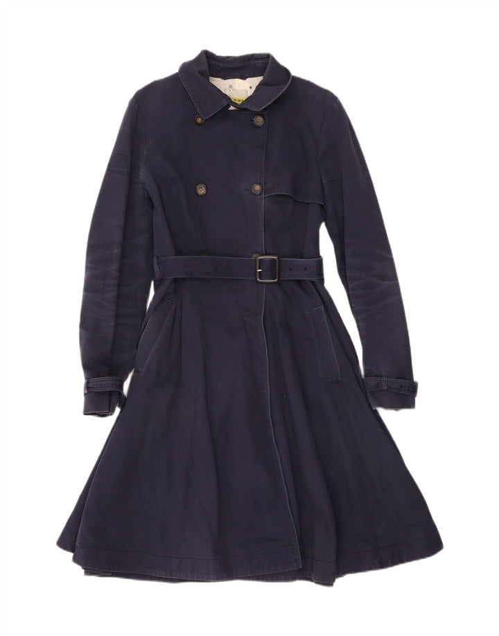 Hobbs Dame Trench Coat UK 12 Medium Navyblå Bomuld