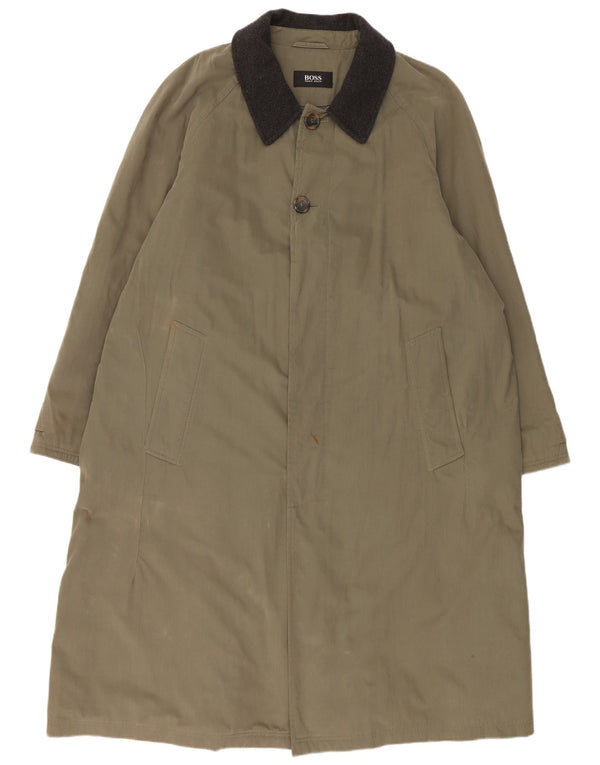 Hugo Boss Dame Overfrakke EU 54 2XL Khaki Bomuld