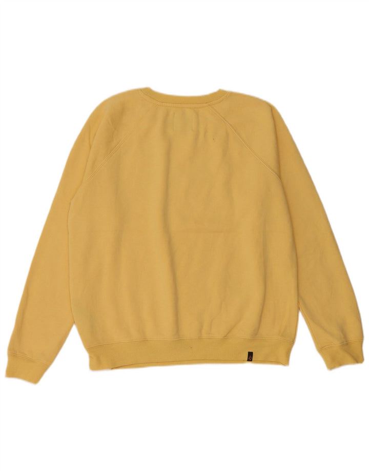 Volcom Womens Grafisk Oversized Sweatshirt Jumper US 4/6 Small Yellow