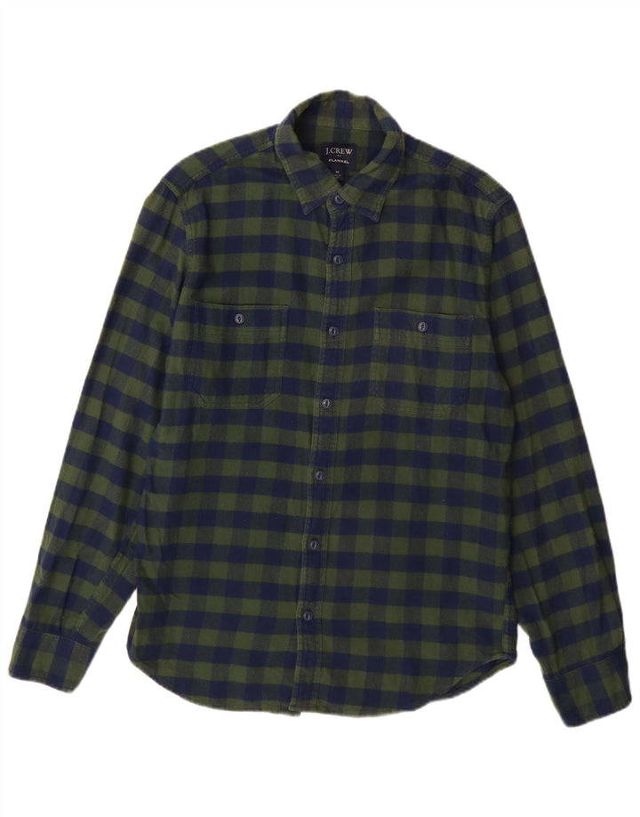 J. Crew Herre Flanelskjorte Medium Blå Ternet Bomuld
