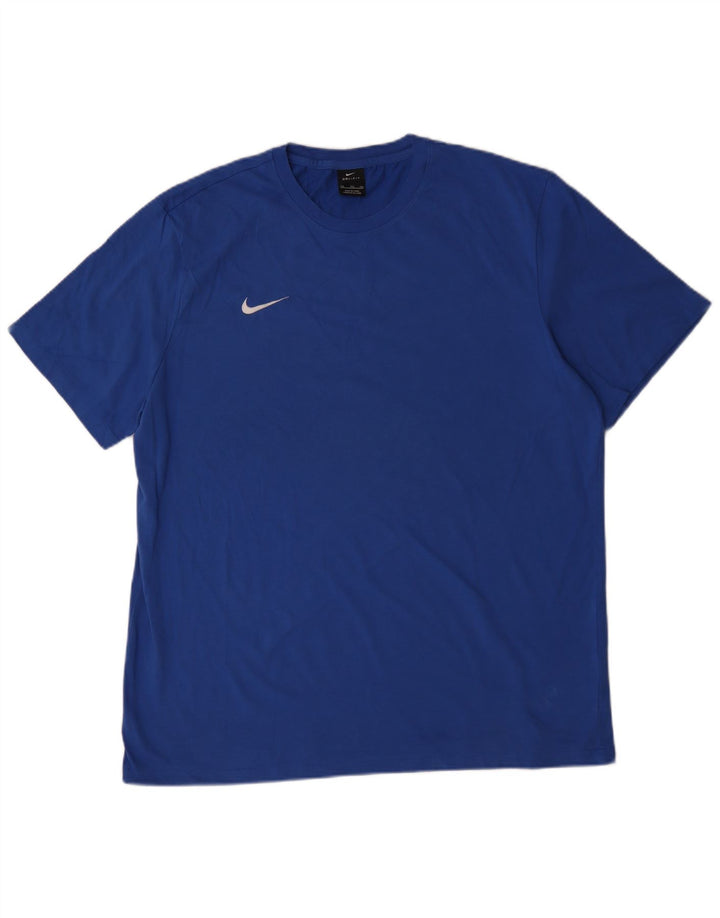 Nike herre Dri Fit T-shirt top 2XL blå bomuld
