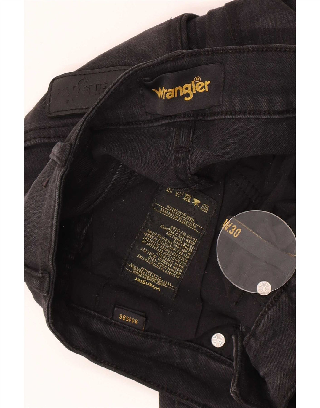 Wrangler Dame Distressed Slim Jeans W30 L26 Sort Bomuld