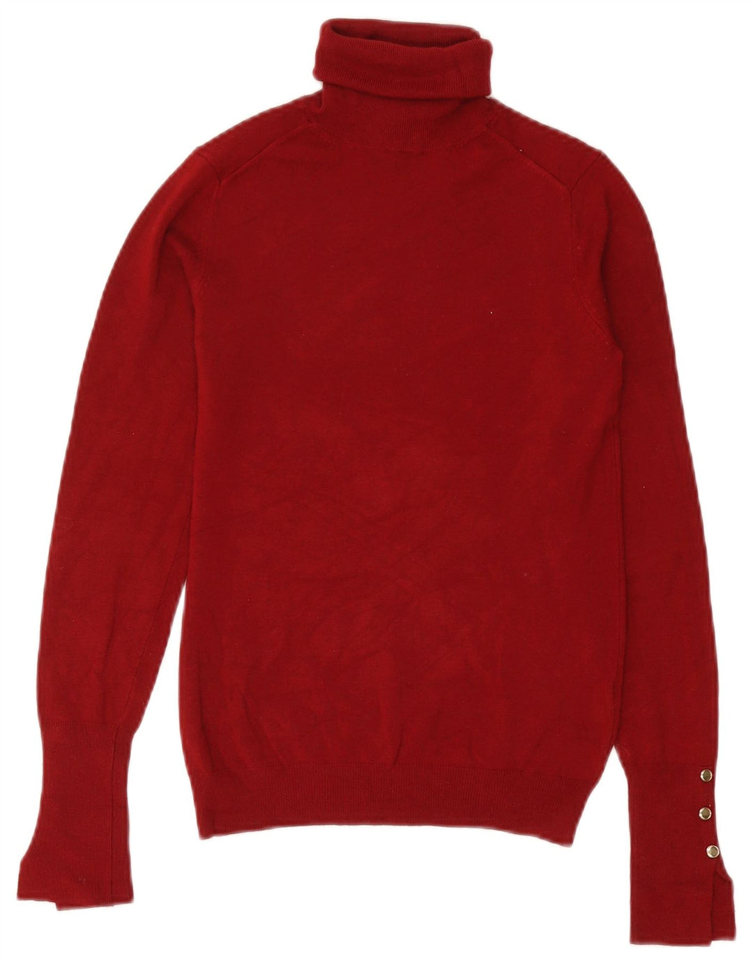Zara Dame Roll Neck Jumper Sweater UK 12 Medium Burgundy