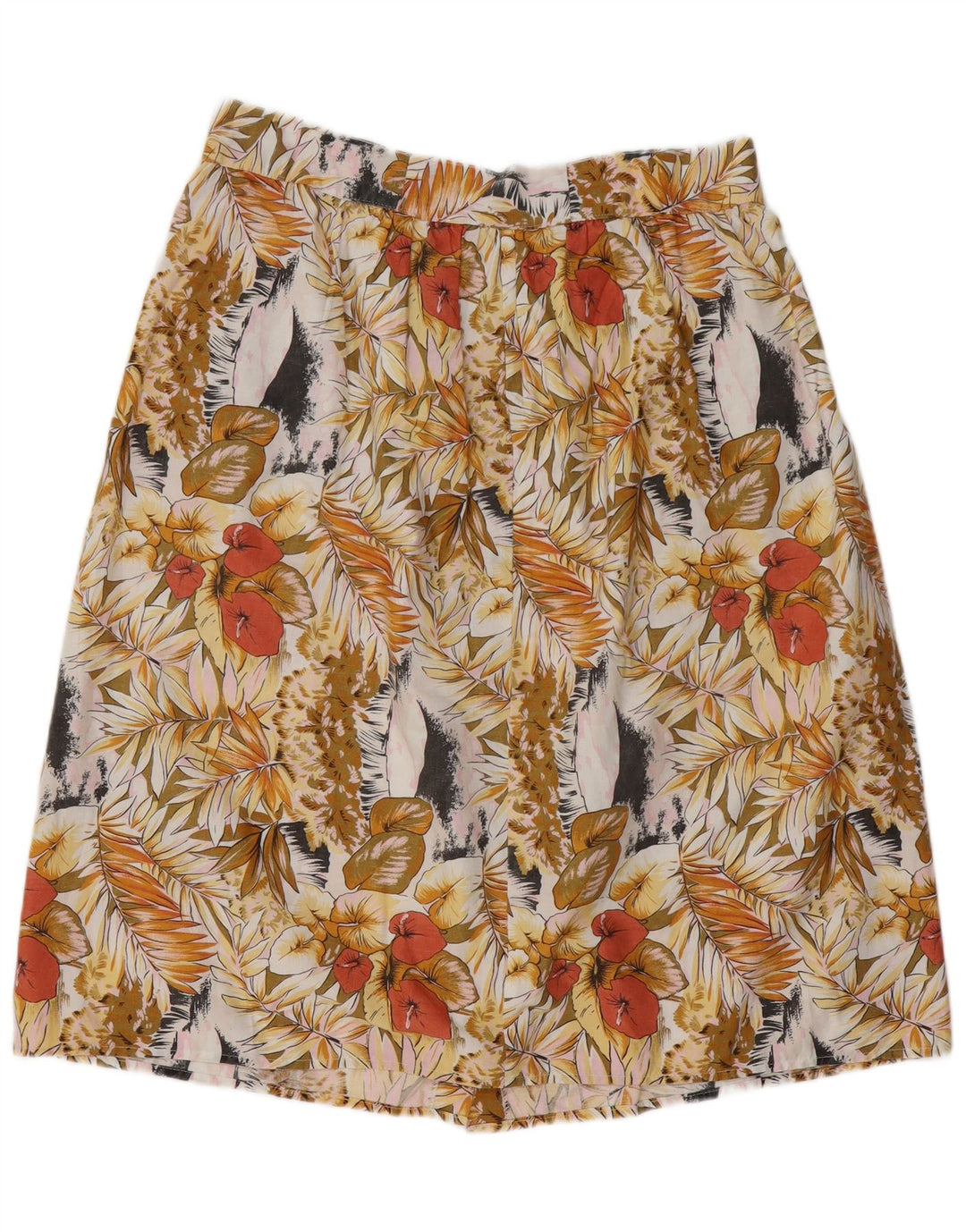 VINTAGE A-line nederdel til kvinder W34 Stor flerfarvet blomster