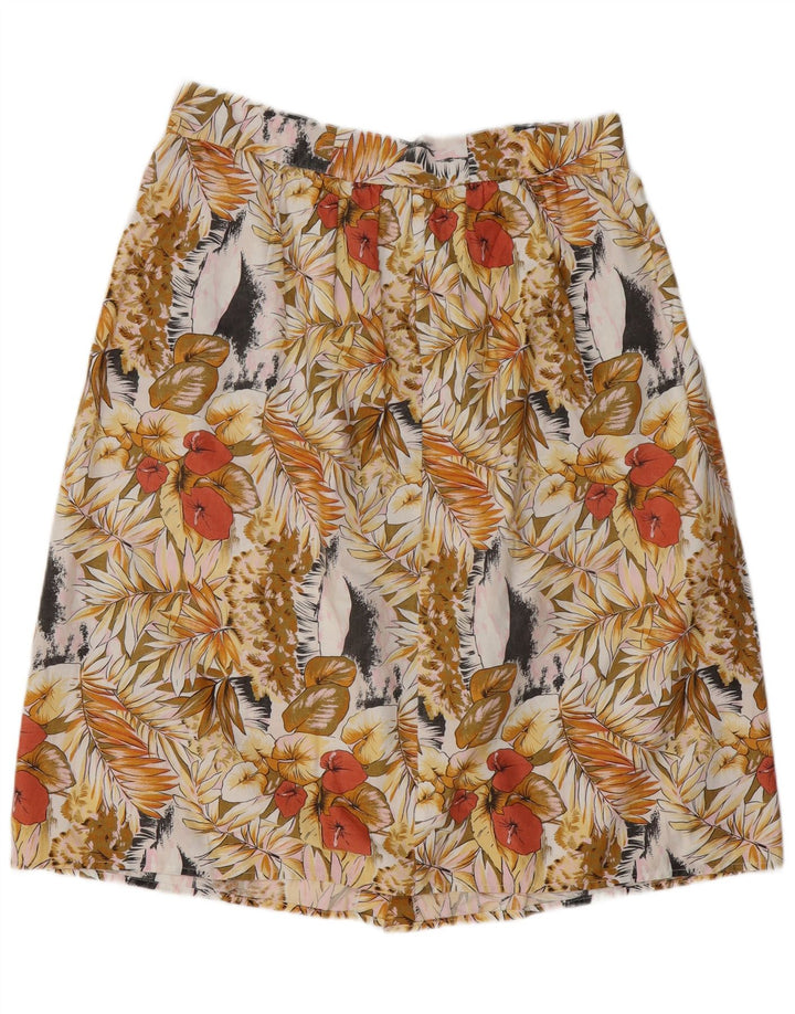 VINTAGE A-line nederdel til kvinder W34 Stor flerfarvet blomster