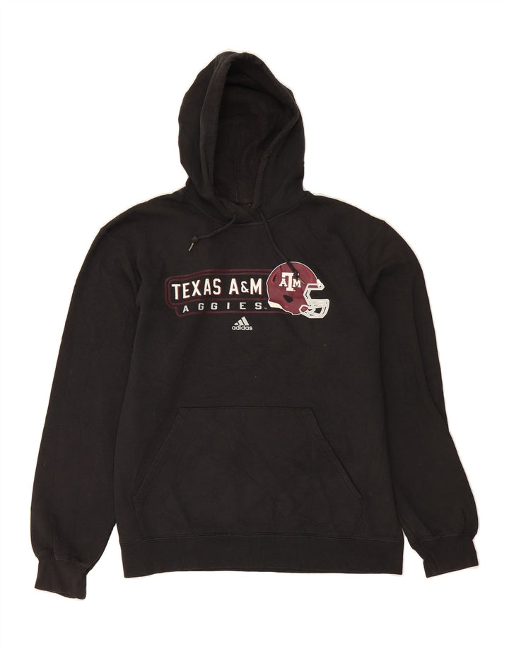 ADIDAS Mens Texas A&M Aggies Graphic Hoodie Jumper Medium Black Vintage Adidas and Second-Hand Adidas from Messina Hembry 