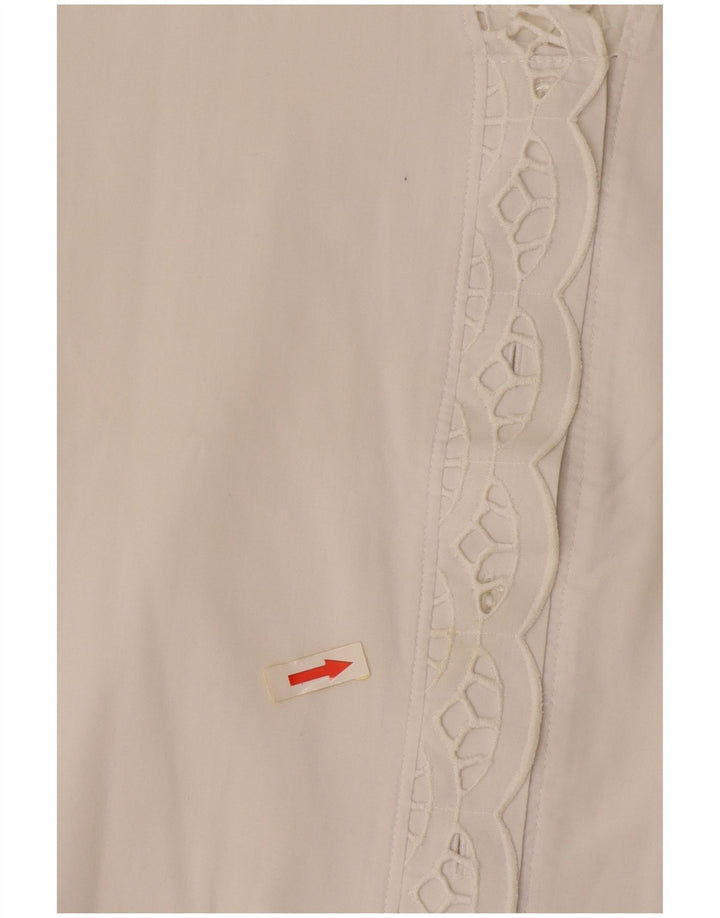 Vintage kvinders kortærmet skjortebluse EU 38 Medium White