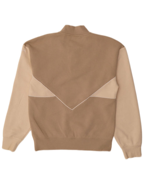 ADIDAS grafisk sweatshirt med lynlås til mænd XS Beige Colourblock Bomuld