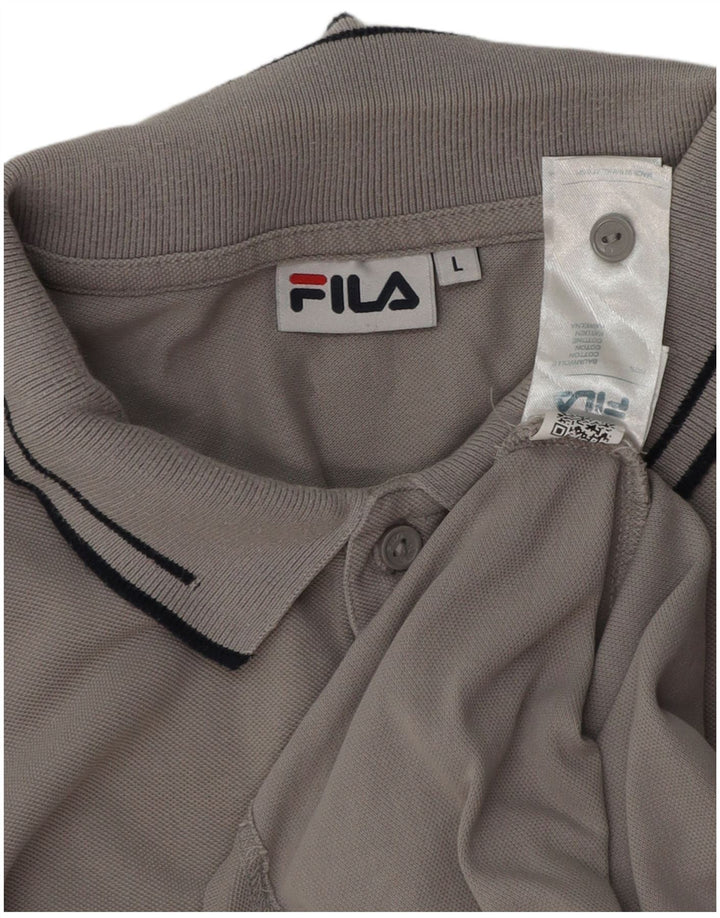 Fila Langærmet Polo Shirt til mænd Stor grå bomuld