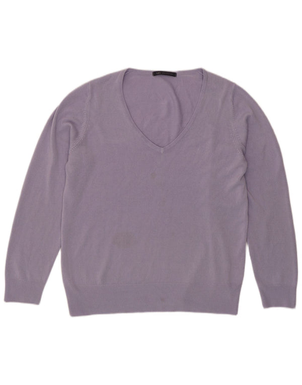 Marks & Spencer Dame V-hals sweater UK 16 Large Purple