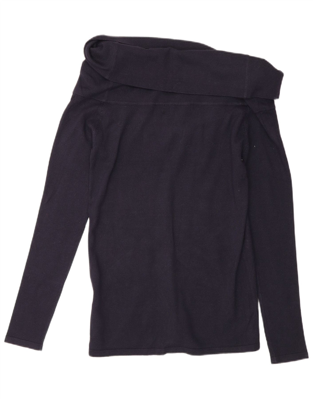 Zara Dame Top Langærmet UK 14 Large Navy Blue Viscose