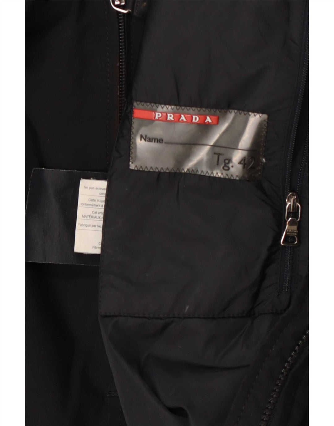 Prada Polstret Frakke IT 42 Medium Sort Polyester