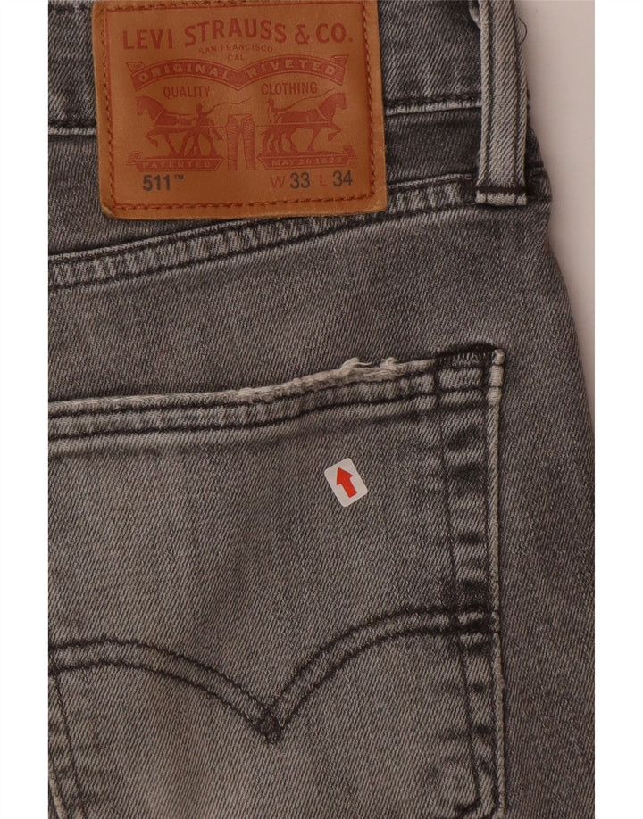 Levi's Herre 511 Slim Jeans W33 L34 Grå