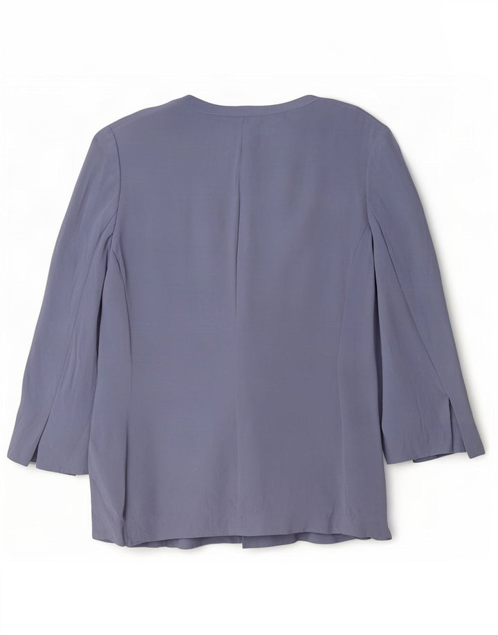 Luisa Spagnoli Dame Cardigan Top UK 14 Medium Blue Silk