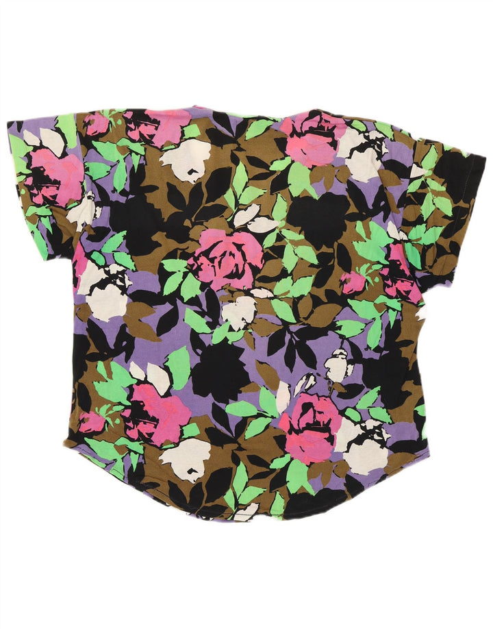 Vintage Damebluse Top UK 16 Large Multicolored Floral