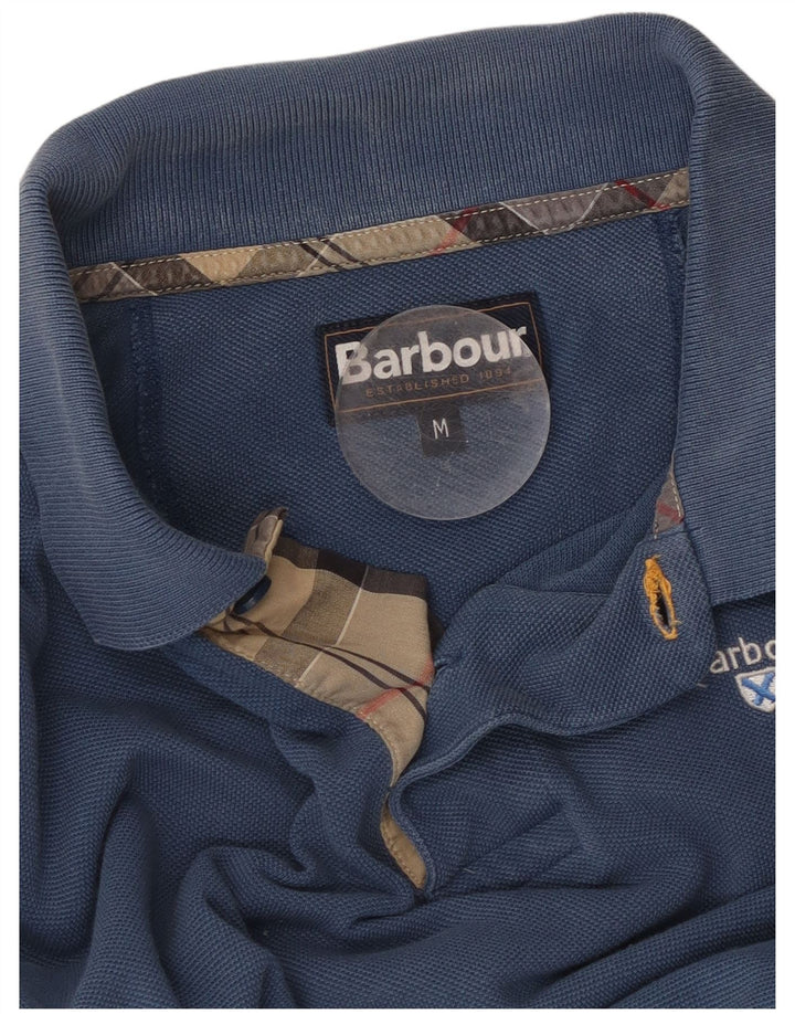 BARBOUR Mens Polo Shirt Medium Blue