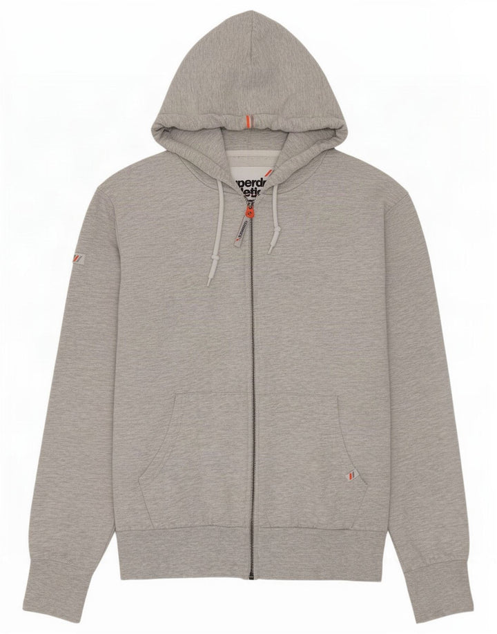 Superdry Hættetrøje med lynlås til mænd Stor grå bomuld