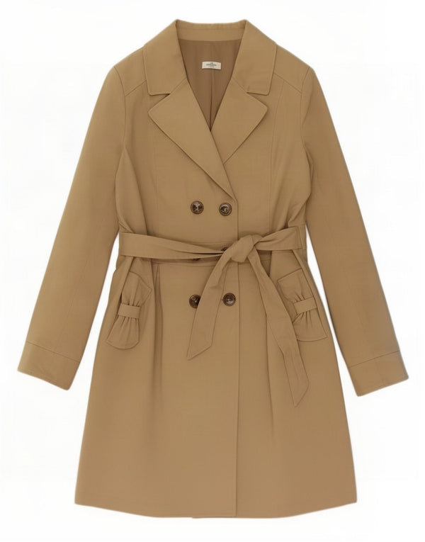 Liu Jo Womens Rebelqueen Trench Coat IT 46 Stor Beige Bomuld