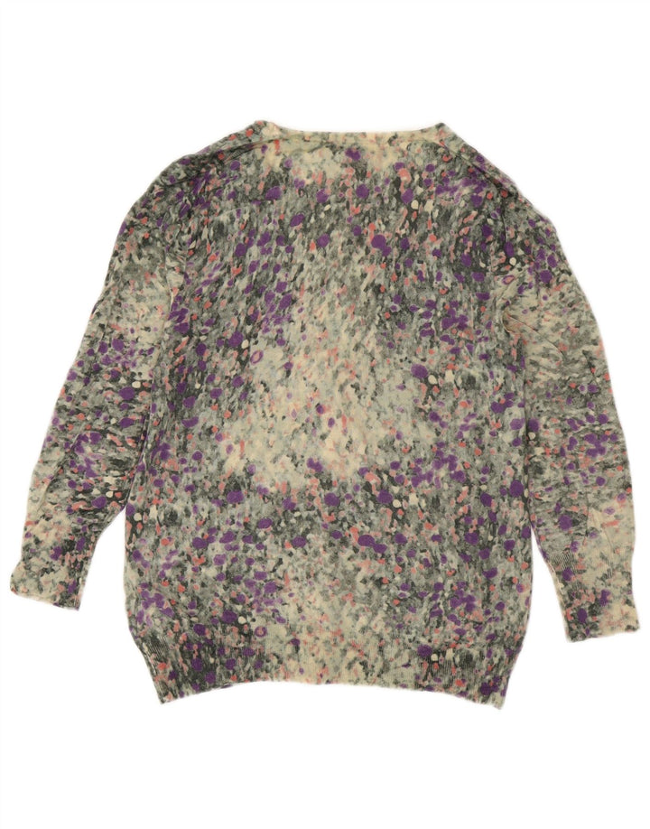 J. CREW Dame Cardigan Sweater UK 12 Medium Flerfarvet Plettet