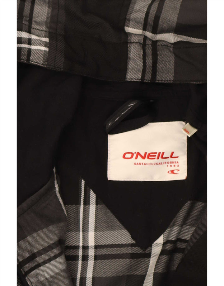O'Neill Bomberjakke med hætte til mænd UK 46 2XL sort ternet polyester