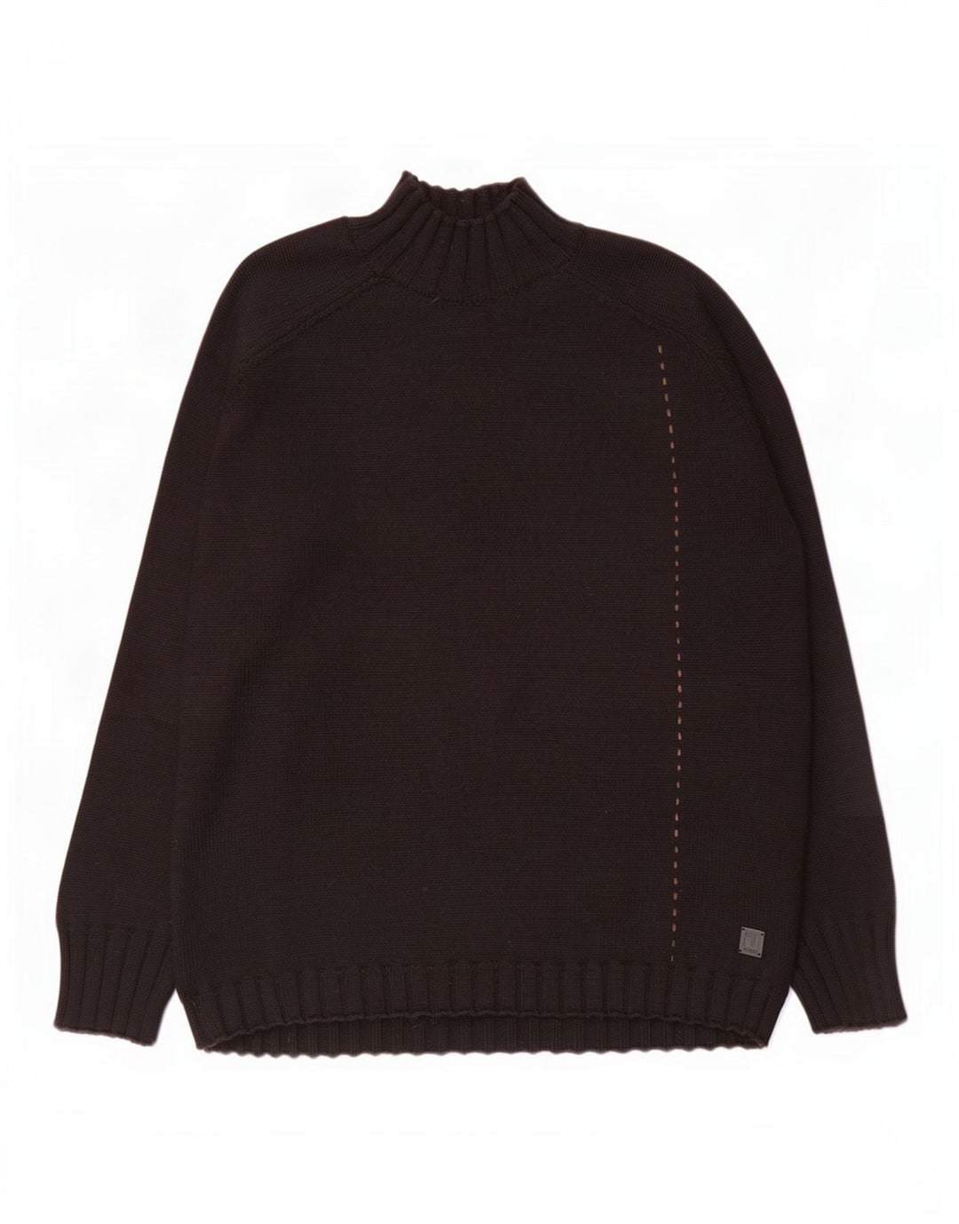 Trussardi Jeans Herre Turtle Neck Jumper Sweater Stor Sort Uld